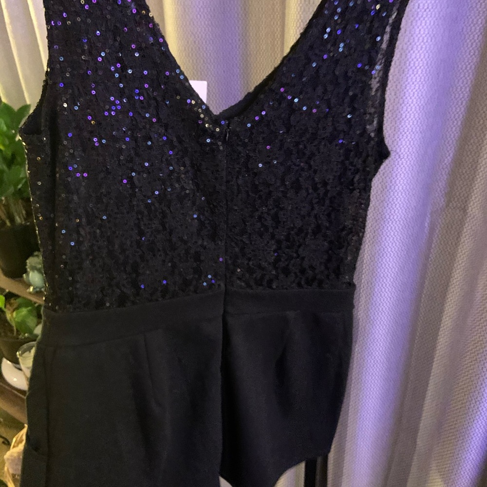Black sequence romper